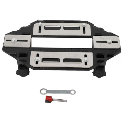 SUDEG Wooden Door Hinge Jig Lock Guide Plate Hole Opener Slotting Locator,Aluminum Alloy Woodworking Hole Opener Slotting Locator for Door Lock Installation,Max Hole Size: 18 cm
