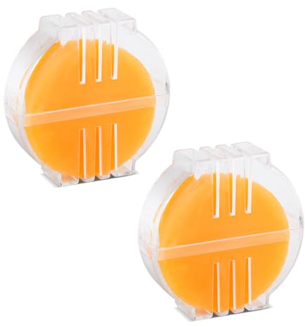 2St Bienenwachs Fadenkonditionierer, Faden Wachs zum Handnähen mit Kunststoffbox Nähwachs Fadenwachs Sticken Fadenwachs Nähzubehör zum Nähen Quilten Verstärkungsfaden (Gelb)