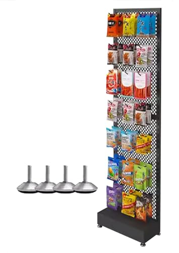 Snack-Regal im Supermarkt Schmal Supermarkt-Snackregal 48 56 59 Zoll Hoch, Kommerziell Standregal Vorratskammer-Organisator, Mit Abnehmbarem Haken, Für Lebensmittelgeschäfte Küche Büro ( Color : Black