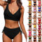 ADMAY 2024 Damen Bikini Set High Waist Badeanzüge Bauchweg Schwimmanzug Bademode Für Damen Mit Cups Badeanzug Für Mollige Shape Push Up Swimsuits for Women Tankini Große Größe Swimming Gemustert Sexy