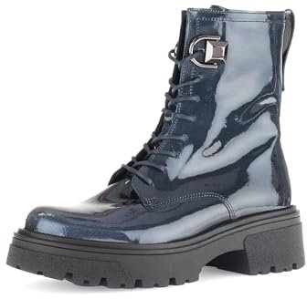 Gabor Damen Combat Boots, Frauen Stiefeletten,Best Fitting,Winterschuhe,gefüttert,Stiefel,Bootee,Booties,Denim (Altsilber),37.5 EU / 4.5 UK