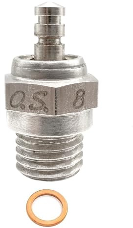 OS 8 Glow Plug, 8# Medium Silver Hot Plug Spark for Remote Control Fixed-Wing Car, Helicopter,1/8 Racing Car.