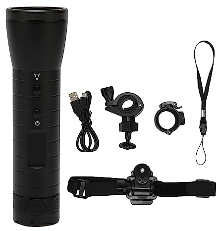 Flashlight Camera Flashlight Video Camera 1080P 5 Lighting Modes 2200mAh 120 Degree Wide Angle IP66 Waterproof LED Flashlight Recorder