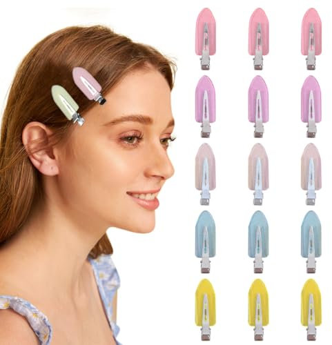 15 Pièces Pinces à Cheveux Sans Courbure Pinces à épingles Sans Plis Epingle à Cheveux Outil Barrette Cheveux Sans Courbure Pince Plate Cheveux Coiffeur Maquillage Hair Clip Plates en Résine