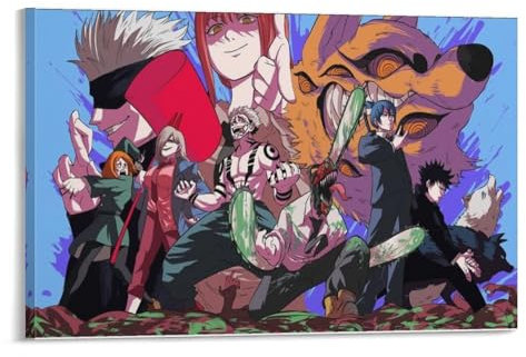 Chainsaw Man Anime Poster (17) Picture Print Canvas Poster Wall Paint Art Posters Decor Modern Home Artworks 12x18inch(30x45cm)