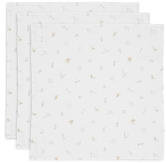 Jollein Musselin Tuch Baby - Lovely Birds - 3er Pack - 70x70cm - 100% Baumwolle - Spucktücher Baby - OEKO-TEX Zertifiziert