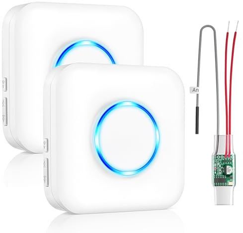 BITIWEND Wireless Doorbell Extender Converts Your Existing Wired Doorbell into Wireless Door Bell with 200M / 656 FT Range, 58 Chimes & 0-110 dB Volume Levels, Door Chime for Home/Garage/Apartment
