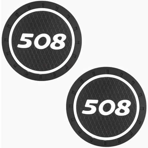 EIWXEFQT 2 Pièces Dessous de Verre de Voiture Antidérapants, pour Peugeot 508 Porte Gobelet pour Voiture sous-Verre Voiture
