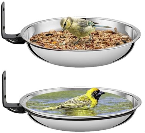 2 Piece Wall Mounted Bird Feeder Tray,fence bird feeder,bird feeders for Garden, Stand, Baths, Trees, Fence, Outdoor Walls