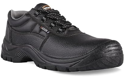 Titan Safety Footwear Radon Chukka Leather Work Boots, Black Safety Boots, Mens Womens Safety Shoes, Steel Toe Cap Boots, Anti-Slip, Anti-Static, Lightweight, Construction, Work & Utility Footwear