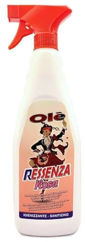 Olè Ressenza Spray, PROFUMA, DEODORIZZA ambienti, IGIENIZZA, DETERGE, SPOLVERA superfici 750ml - Ricevi 3 pezzi (ROSA)