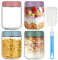 Esilihom 4 Pack 16 OZ Overnight Oats Jar with Lids, 500ml Glass Overnight Oats Container for Breakfast, Yogurt Mason Jar for Fruit, Pudding, Salad, Jam, Cereal