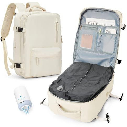 SZLX Sac à Dos Sous Vide Bagage à Main Pour Femmes, Sac à Dos Airbag Avec Système De Vide Pour Le Voyage, Ryanair Travel Ruscksack Taille Cabine Avec Pompe étanche Valise Sous Vide Pour Homme