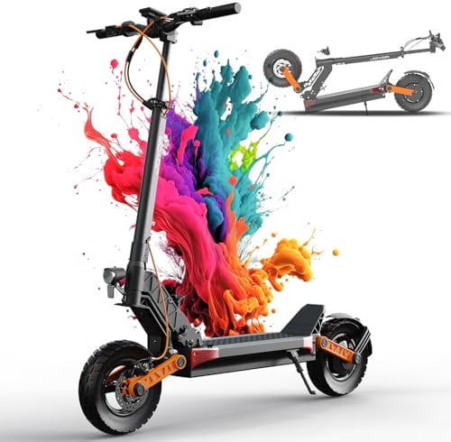 JOYOR S5 Z Electric Scooter for Adults, 48V 500W Motor Battery Up To 35 Miles Long Range, Dual Shock Absorption & Double Braking, 10 inch All-Terrain Folding E Scooter for City with HD LCD Display