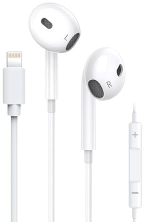 Kopfhörer mit Kabel für iPhone [MFi zertifiziert] HiFi Stereo Ohrhörer mit Lightning (eingebautes Mikrofon und Lautstärkeregler) Kompatibel mit iPhone 14/13/12/11/SE/X/7 Unterstützt alle iOS