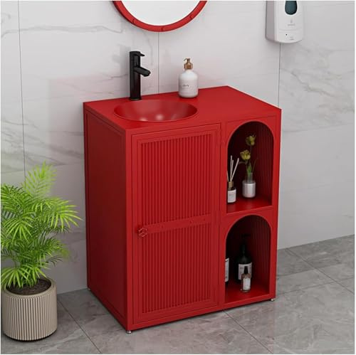 Meuble lavabo de salle de bain, lavabo autoportant moderne avec lavabo, éviers industriels en fer forgé, meuble sous évier sur pied avec lavabo
