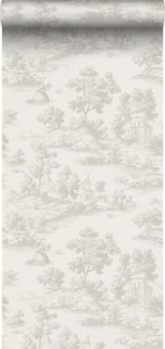 Sanders & Sanders papier peint toile de jouy beige 53 cm x 10 m