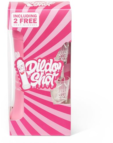 Dildo Shot Gift Pack + 2 Shot Glasses | Bubble Gum Vodka Party Shot | 700 ml | 10% Vol