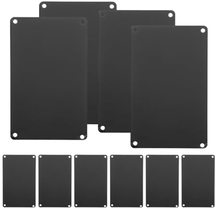 CHILDWEET - Lote de 10 placas nominativas de aluminio anodizado negro 80 x 50 mm, grosor 0,5 mm, paneles en blanco grabados con láser para señalización industrial y proyectos DIY