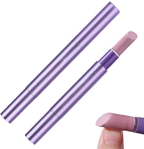 AEUXZA 2 Piezas Lápiz de Cuidado de Uñas con Punta de Cuarzo, Aceite para Cutículas para Hidratación y Reparación de Uñas Secas, Removedor de Cutículas para Manicura, Lila