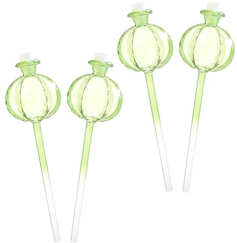 HAKIDZEL 4 Pièces Bulbes D'arrosage en Verre Forme Cactus pour Plantes en Pot Système D'arrosage Automatique Décoratif pour Jardinage Intérieur