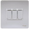 Schneider Electric Ultimate Screwless Flat Plate - 3 Gang 2 Way Light Switch, 16AX, GU1432WPC, Polished Chrome with White Insert