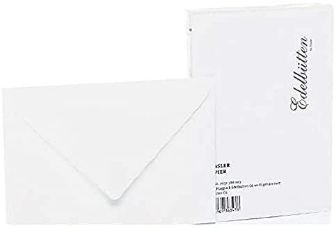 Rössler Papier 2031388003 - Briefumschlagpack DIN C6, Seidenfutter, 20 Stück, Edelbütten, gehämmert, weiß