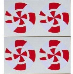 Lawn Crown Green Indoor Bowls Spiral ID Identification Markers Set Of 4 (Red - White)