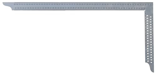 Hedue® équerre de charpentier ZN - Equerre de charpentier sans soudure en acier inoxydable, équerre de charpentier grande avec trous de traçage & mm échelle type A, 700 mm