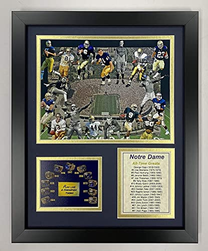 Legenden Sterben Nie Notre Dame-Größen gerahmtes Foto Collage, 11 von 35,6 cm