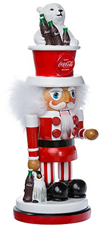 Kurt Adler Coca-Cola Hollywood - Schiaccianoci con cappello a forma di orso polare, 45 cm