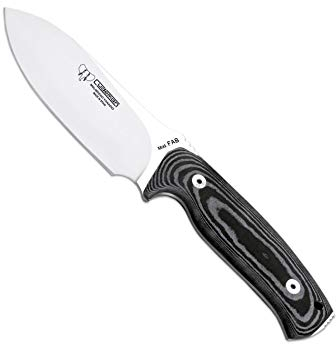 Cudeman Cuchillo 298-M FAB I el original hoja de acero Böhler N-695 de 11 cm y empuñadura de micarta negra de 12,5 cm para caza, pesca, supervivencia y bushcraft + Portabotellas regalo