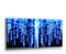 GROSSE BLAUE MATRIX - KUNST - XXL 110x50cm, Leinwand auf Holzrahmen aufgespannt, UV-stabil und wasserfest, Kunstdruck für Büro oder Wohnzimmer, XXL Deko Bild abstrakt FineArtPrint Wandbild