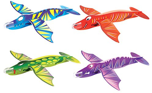 HENBRANDT 6 x Polystyrene Aeroplane Dinosaur Gliders Dinosaur 17 cm