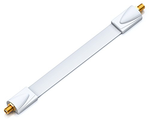 deleyCON 1x Passacavo per Finestra Cavo SAT 11 cm Flessibile Lunghezza 20 cm Accoppiamento Finestre e Porte Pastiglie Adesive Estremamente Piatte - Bianco