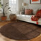 Runder Teppich Wohnzimmer Hochflor Einfarbiges Design Langflor Shaggy Modern Flauschig, Farbe: Braun, Größe: 200 cm Rund
