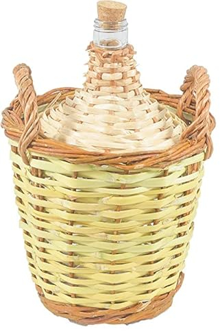 Cesteria Aparici - Garrafa forrada de caña y mimbre 8L (29x40 cm) M1037CM-8. Damajuana decorativa hecha a mano, ideal para agua, almacenamiento rústico, sostenible y decoración artesanal única