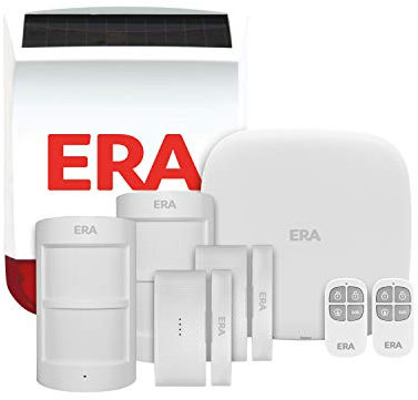ERA HomeGuard Pro - Home Security Burglar Alarm System - Smart Wireless House Alarm Google & Alexa Compatible - Smartphone Control - Pet Friendly Motion Sensors - Easy Install [8pc Small Home Kit]