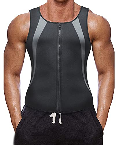 XDSP Herren Fitness ärmellos, Herren Taillentrainer Shapewear Waist Trainer Neopren Saunaweste Sauna Körperformer Fatburner Abnehmen Shapewear