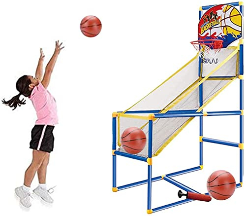 Kidoloop Portable Basketball Arcade Game for Kids, Adjustable Height Hoop with Stand & Door Mount, Includes 2 Balls, Pump, Net – Indoor & Outdoor Sports Toy for Boys & Girls