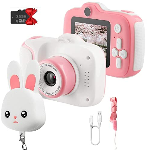 Etpark Fotocamera Bambini, Fotocamera Digitale per Bambini Schermo HD da 2 pollici 1080P Scheda SD da 32 GB Fotocamere anteriori e posteriori Selfie e videocamera per bambini di 3-12 anni
