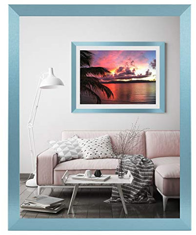 rahmengalerie24 Alice Cadre photo 75 x 98 cm - Vert - En bois et verre acrylique - Sans passe-partout - Cadre photo amovible pour photos ou images - En MDF - Sans image