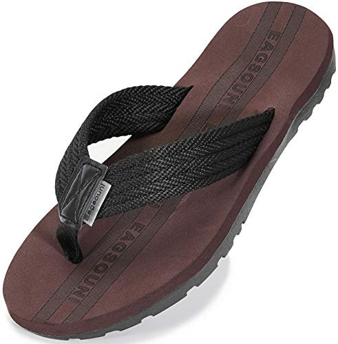 Infradito Uomo Donna Sandali Flip Flops Pantofole Ciabatte da Mare per Spiaggia e Piscina Estate Scarpe da Casa, Nero Marrone, 38 EU