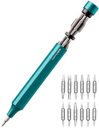 HOTO Precision Screwdriver Set, 24-in-1 Multi-Bit Screwdriver, Mini Hand Set with 12 Double End S2-Steel Bits, Ideal for Phone/Glasses/Watches/Laptop, Dark Turquoise