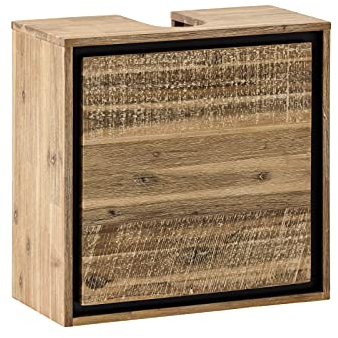 Woodkings® Waschbeckenunterschrank Jolo massiv Holz Akazie schmal zum hängen Badmöbel Badezimmer klein Badezimmerschrank Badschrank Bad Unterschrank Massivholz Wandschrank