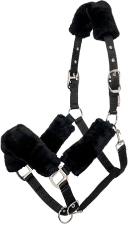LeMieux Comfort Halfter für Pferde - Schwarz - Weiches Fleecefutter - Verstellbar & Langlebig - Cob