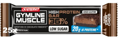 Enervit Gymline High Protein Bar 36% Dark Choco 25 Barrette da 55g - Cioccolato Fondente Triplo Strato