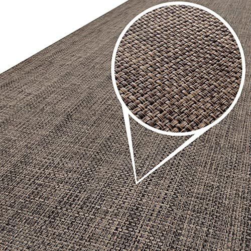 ANRO Läufer In-/Outdoor Teppich wasserfest Balkon Teppich auch für Balkon und Terasse Flur Bodenmatte wetterfest Braun Abwaschbar 160 x 100cm