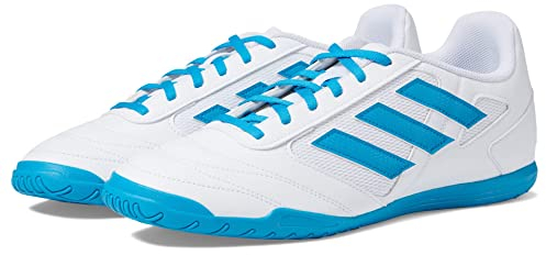 adidas Men's Super Sala 2 Soccer Shoe, White/Bold Aqua/Bold Aqua, 11