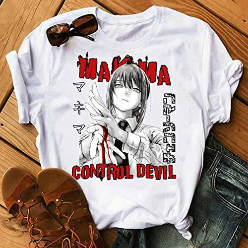 MEDM Chainsaw Man Makima Eyes Oversized Shirt Kawaii Anime T-Shirts Clothes Japanese Manga Chainsaw Man Makima Tshirt for Men Unisex